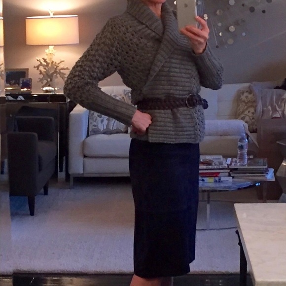 Open-knit Green/Grey Metallic Hazel Sweater - Picture 4 of 8